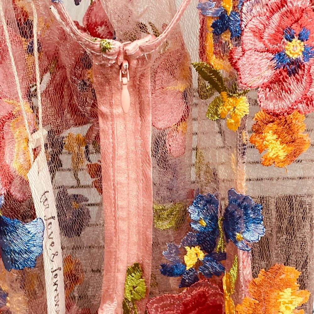 For Love & Lemons | Delaney Peony Sheer Lace Maxi Dress Size S | NWT - Picture 10 of 13